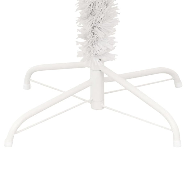 Valkoinen tekojoulukuusi telineellä esivalaistu Mada 180cm (pvc)