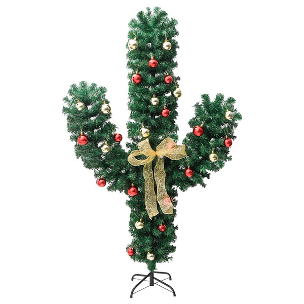 Vihreä joulukaktus telineellä ja led-valoilla Ghomi 180cm (pvc)