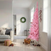 Tekojoulukuusen puolikas jalustalla pinkki 240 cm PVC