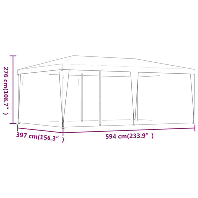 Juhlateltta 6 verkkosivuseinää antrasiitti 6x4 m HDPE