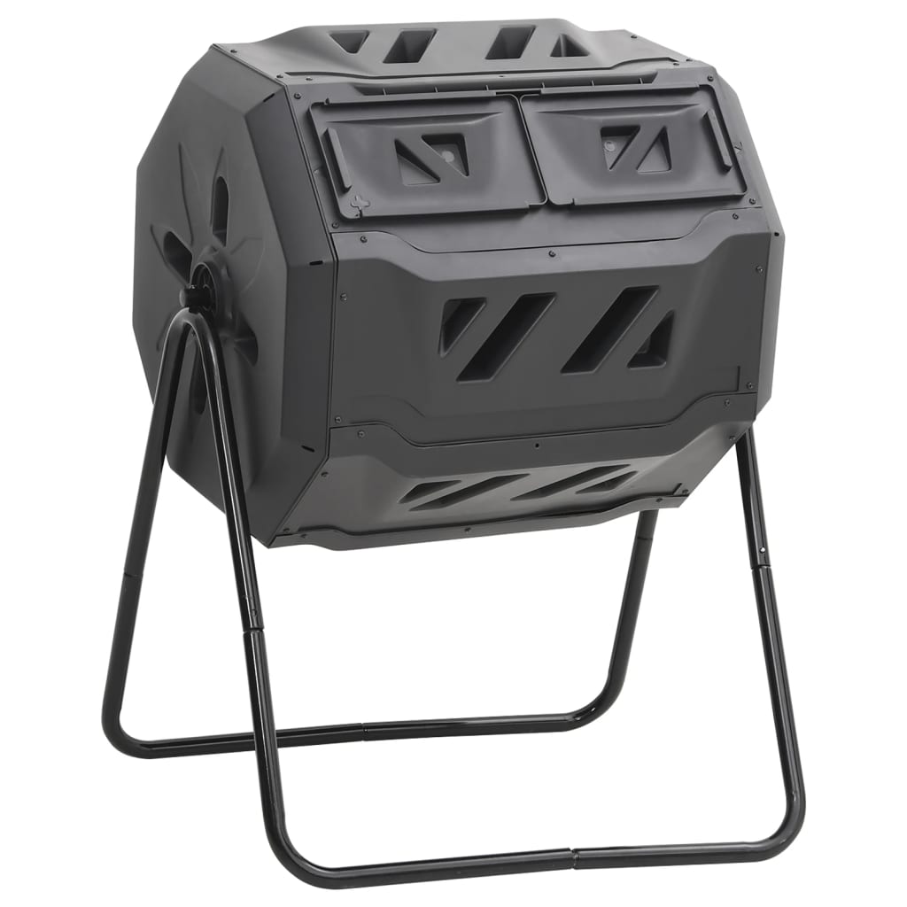 Musta puutarhakompostiroskis Erle 73x64x95cm (160 l)