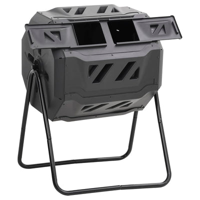 Puutarhakompostiroskis musta 73x64x95 cm 160 l