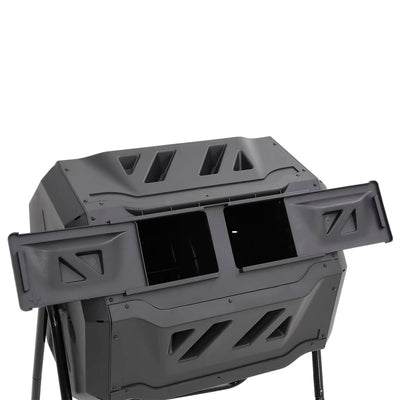 Puutarhakompostiroskis musta 73x64x95 cm 160 l