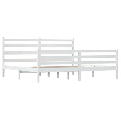 Sängynrunko täysi mänty 200x200 cm valkoinen
