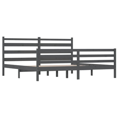 Sängynrunko täysi mänty 200x200 cm harmaa