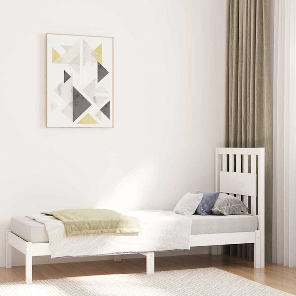 Sängynrunko valkoinen täysi mänty 75x190 cm Small Single