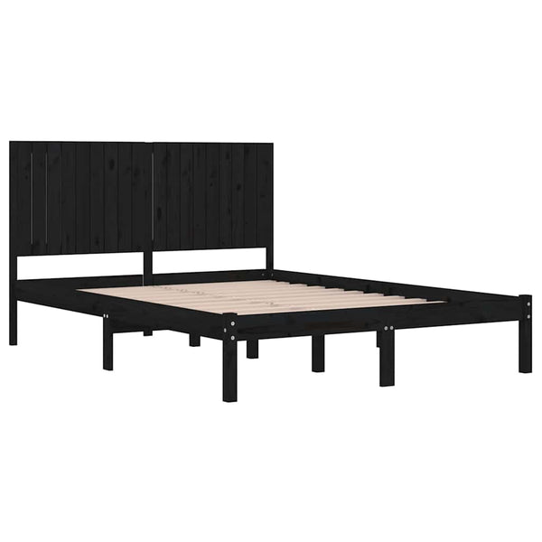 Sängynrunko musta täysi mänty 180x200 cm Super King