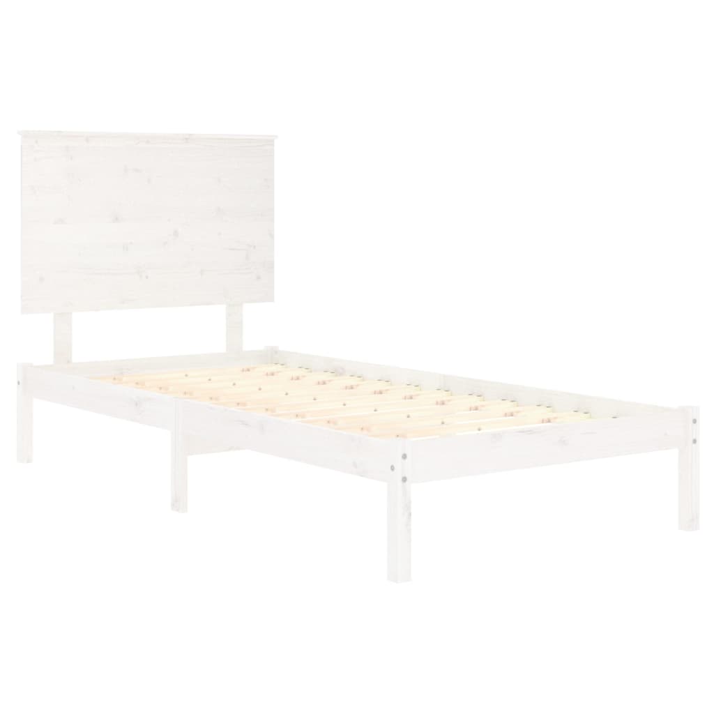 Valkoinen sängynrunko Consta 100x200cm (mänty)