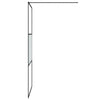 Walk-in suihkuseinäke musta 100x195 cm puolihuurrettu ESG-lasi