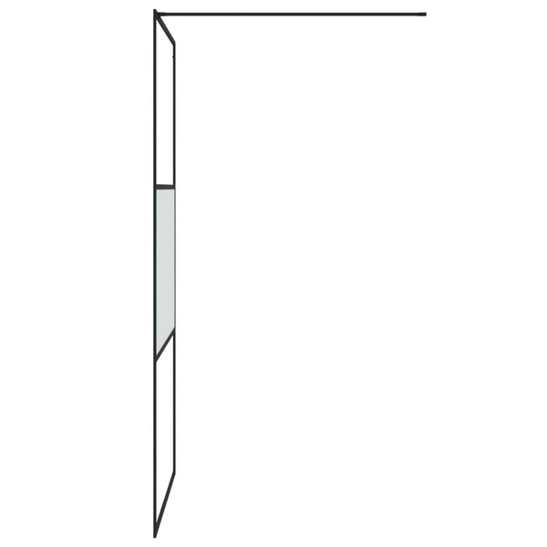 Walk-in suihkuseinäke musta 100x195 cm puolihuurrettu ESG-lasi