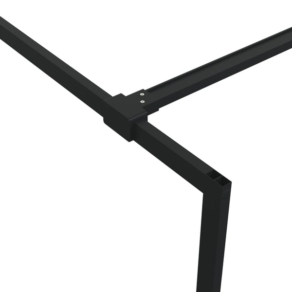 Walk-in suihkuseinäke musta 100x195 cm puolihuurrettu ESG-lasi