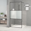 Walk-in suihkuseinäke musta 100x195 cm puolihuurrettu ESG-lasi