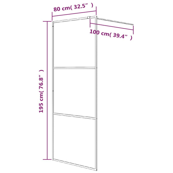 Walk-in suihkuseinäke hopea 80x195 cm kirkas ESG-lasi