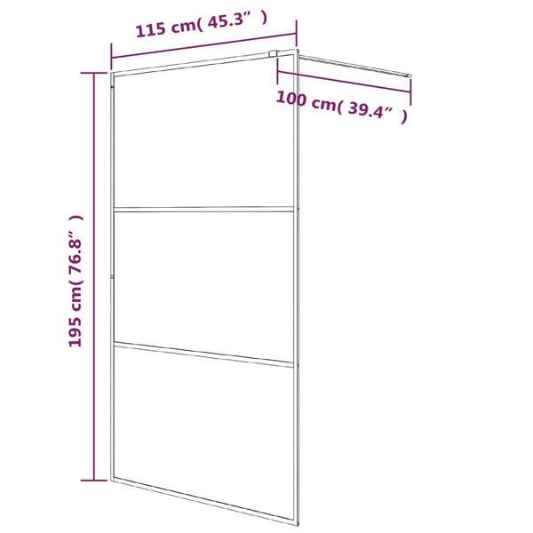 Walk-in suihkuseinäke hopea 115x195 cm kirkas ESG-lasi