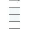 Walk-in suihkuseinäke musta 80x195 cm puolihuurrettu ESG-lasi