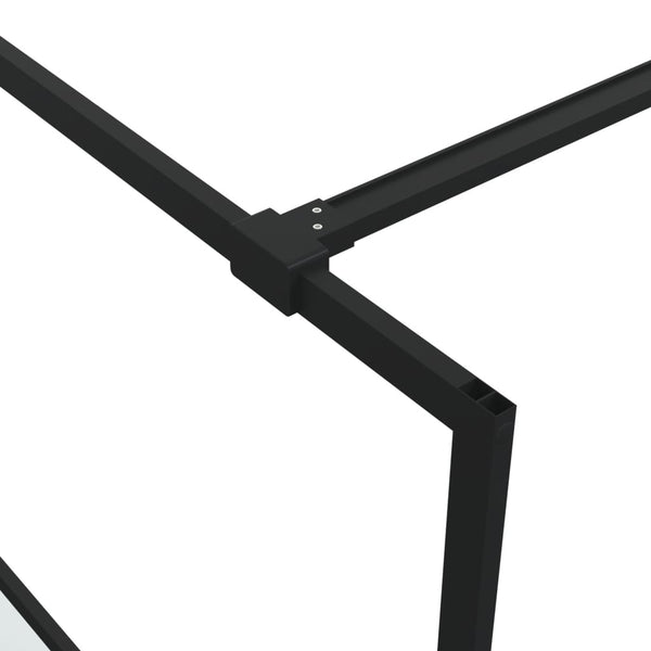 Walk-in suihkuseinäke musta 80x195 cm puolihuurrettu ESG-lasi