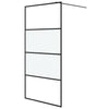 Walk-in suihkuseinäke musta 100x195 cm puolihuurrettu ESG-lasi