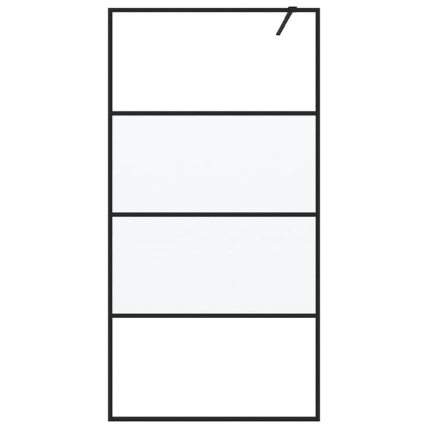 Walk-in suihkuseinäke musta 100x195 cm puolihuurrettu ESG-lasi