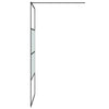 Walk-in suihkuseinäke musta 100x195 cm puolihuurrettu ESG-lasi