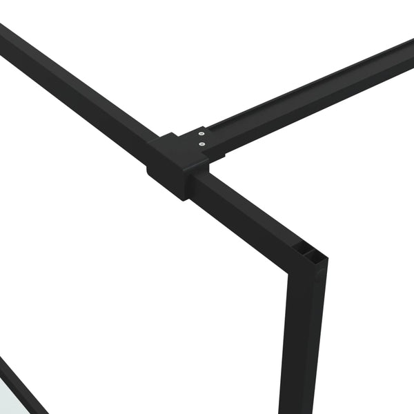 Walk-in suihkuseinäke musta 100x195 cm puolihuurrettu ESG-lasi