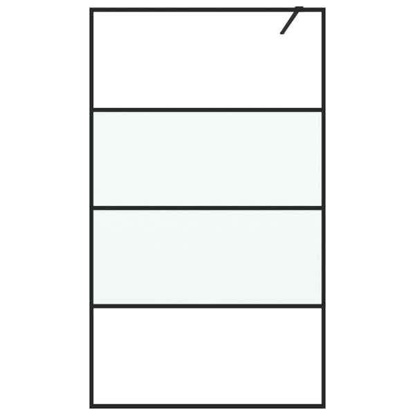 Walk-in suihkuseinäke musta 115x195 cm puolihuurrettu ESG-lasi