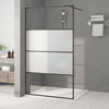 Walk-in suihkuseinäke musta 115x195 cm puolihuurrettu ESG-lasi