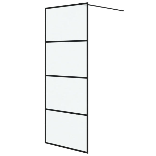Walk-in suihkuseinäke musta 80x195 cm huurrettu ESG-lasi