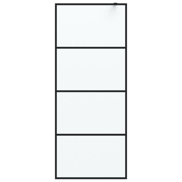 Walk-in suihkuseinäke musta 80x195 cm huurrettu ESG-lasi