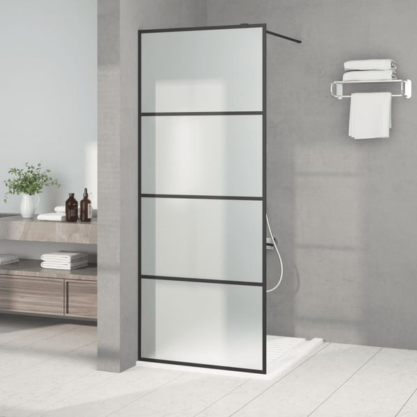 Walk-in suihkuseinäke musta 80x195 cm huurrettu ESG-lasi