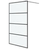 Walk-in suihkuseinäke musta 115x195 cm huurrettu ESG-lasi
