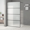 Walk-in suihkuseinäke musta 115x195 cm huurrettu ESG-lasi