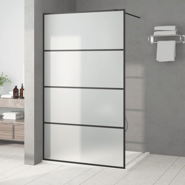 Walk-in suihkuseinäke musta 115x195 cm huurrettu ESG-lasi