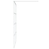 Walk-in suihkuseinäke valkoinen 140x195 cm kirkas ESG-lasi