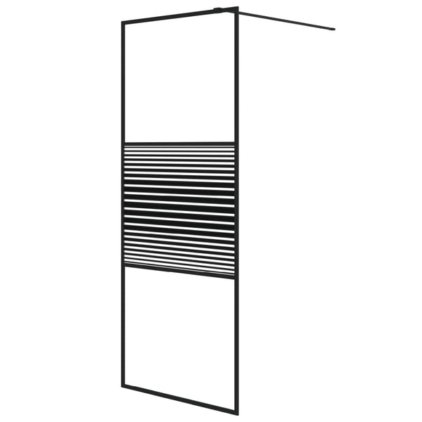 Walk-in suihkuseinäke musta 80x195 cm kirkas ESG-lasi