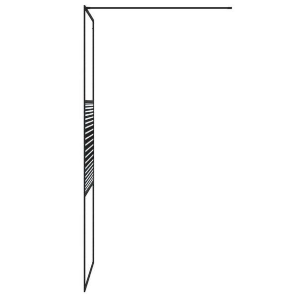 Walk-in suihkuseinäke musta 80x195 cm kirkas ESG-lasi