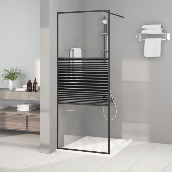 Walk-in suihkuseinäke musta 80x195 cm kirkas ESG-lasi
