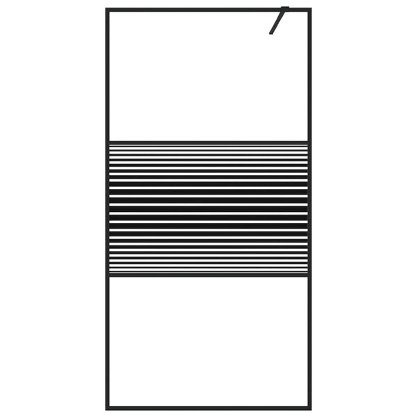 Walk-in suihkuseinäke musta 100x195 cm kirkas ESG-lasi