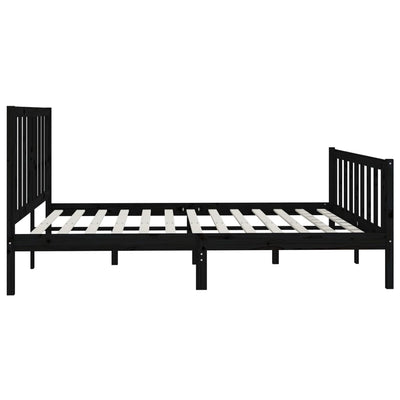 Sängynrunko musta täysi mänty 180x200 cm Super King