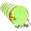 Lasten leikkitunneli 250 pallolla vihreä 175 cm polyesteri