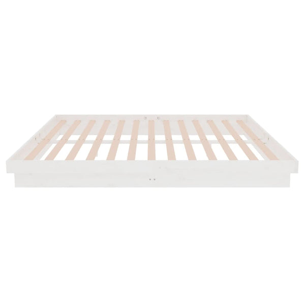 Sängynrunko valkoinen täysi puu 160x200 cm