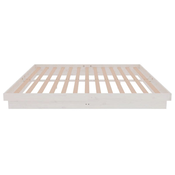 Valkoinen sängynrunko täysi mänty 180x200 cm Super King