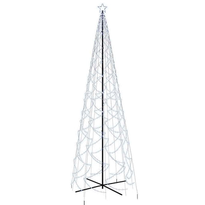 Valkoinen kartio joulukuusi Culuta 160x500cm (1400 kpl led-valoa)