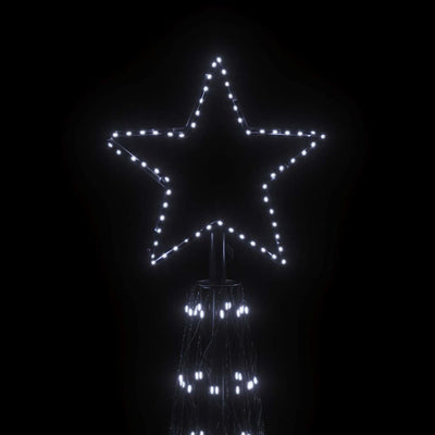 Valkoista kartio joulukuusi Culuta 230x800cm (3000 kylmän led-valoa)