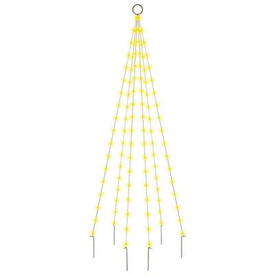 Lämpimän valkoista joulukuusi lipputankoon Mirodica 180cm (108 led-valoa)