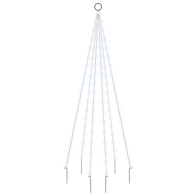 Valkoinen joulukuusi piikillä Mirodica 180cm (108 kylmän valkoista led-valoa)