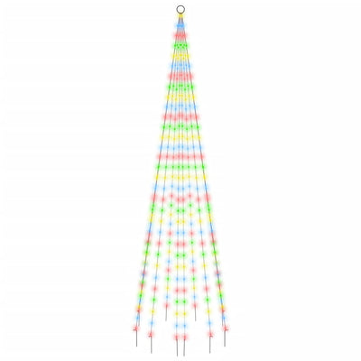 Moniväristä joulukuusi lipputankoon Mirodica 300cm (310 led-valoa)