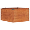 Korotettu kukkalaatikko ruoste 129x129x45 cm Corten teräs