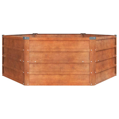 Korotettu kukkalaatikko ruoste 129x129x45 cm Corten teräs
