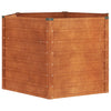 Korotettu kukkalaatikko ruoste 129x129x77 cm Corten teräs