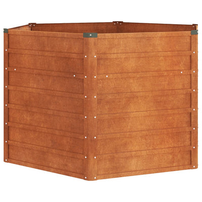 Korotettu kukkalaatikko ruoste 129x129x77 cm Corten teräs